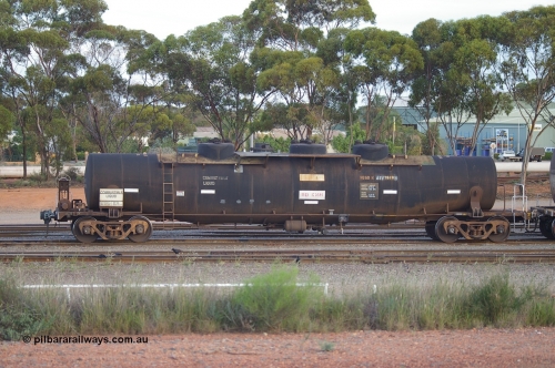 120412 IMG P10020
West Kalgoorlie, ATVY type fuel tank waggon ATVY 618, built by Comeng WA in 1965 for BP on the narrow gauge as JTD type JTD 340, in 1970 to SG and recoded WJT 520, then in 1988 to WJT 618. Peter Donaghy image.
Keywords: Peter-D-Image;ATVY-type;ATVY618;Comeng-WA;JTD-type;JTD340;WTJ-type;WTJ520;