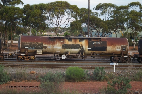 120412 IMG P10021
West Kalgoorlie, ATDY 4723 diesel fuel tank waggon, former NTAF in service for BP Oil, former AMPOL tank, coded WTDY when arrived in WA. Peter Donaghy image.
Keywords: Peter-D-Image;ATDY-type;ATDY4723;NTAF-type;WTDY-type;