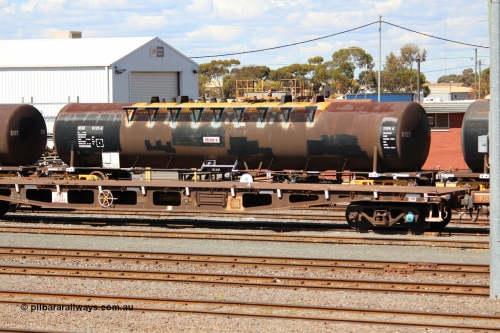 140406 IMG 1930
West Kalgoorlie, NTBF 6122 fuel tank waggon, built by Comeng NSW 1975 as a bitumen tanker type SCA for Shell Bitumen NSW as SCA 273. Peter Donaghy image.
Keywords: Peter-D-Image;NTBF-type;NTBF6122;Comeng-NSW;SCA-type;SCA273;