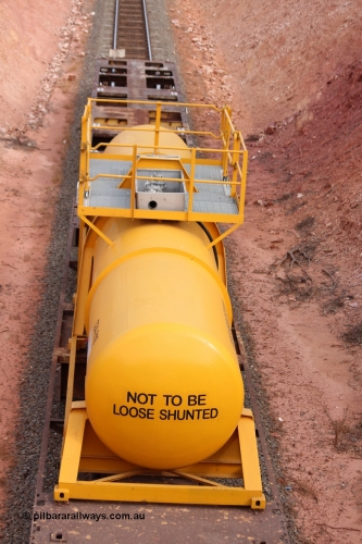 150201 IMG 3771
Binduli, AQHY 30077 with CSA 0116, originally built by the WAGR Midland Workshops in 1964/66 as a WF type flat waggon, then in 1997, following several recodes and modifications, was one of seventy five waggons converted to the WQH type to carry CSA sulphuric acid tanks between Hampton/Kalgoorlie and Perth/Kwinana. Peter Donaghy image.
Keywords: Peter-D-Image;AQHY-type;AQHY30077;WAGR-Midland-WS;WF-type;WFDY-type;WFDF-type;RFDF-type;WQH-type;