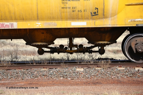 160522 2310
Parkeston, APNY 31164, one of four built by Westrail Midland Workshops in 1978 as WNA type pneumatic discharge nickel concentrate waggon, WAGR built and owned copies of the AE Goodwin built WN waggons for WMC.
Keywords: APNY-type;APNY31164;Westrail-Midland-WS;WNA-type;