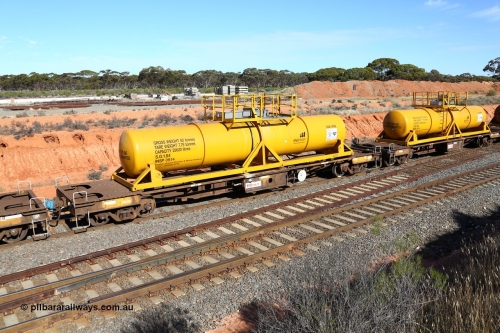 160523 3342
West Kalgoorlie, AQHY 30090 with CSA 0092, originally built by the WAGR Midland Workshops in 1964/66 as a WF type flat waggon, then in 1997, following several recodes and modifications, was one of seventy five waggons converted to the WQH to carry CSA sulphuric acid tanks between Hampton/Kalgoorlie and Perth. CSA 0092 was built by VCare Engineering, India for Access Petrotec & Mining Solutions in 2015.
Keywords: AQHY-type;AQHY30090;WAGR-Midland-WS;WF-type;WFDY-type;WFDF-type;RFDF-type;WQH-type;