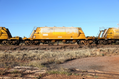 160527 5485
Parkeston, loaded lime and cement shunt train 2C71 from West Kalgoorlie to Parkeston for Cockburn Lime. APNY 31153, one of twelve built by WAGR Midland Workshops in 1974 as WNA type pneumatic discharge nickel concentrate waggon, WAGR built and owned copies of the AE Goodwin built WN waggons for WMC.
Keywords: APNY-type;APNY31153;WAGR-Midland-WS;WNA-type;