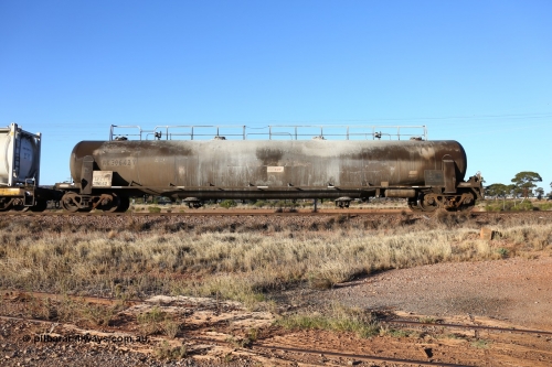 160527 5494
Parkeston, loaded lime and cement shunt train 2C71 from West Kalgoorlie to Parkeston for Cockburn Lime. APKY 30642, one of two built by WAGR Midland Workshops in 1970 as WK type pneumatic discharge bulk cement waggon.
Keywords: APKY-type;APKY30642;WAGR-Midland-WS;WK-type;