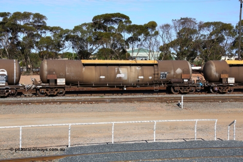 160531 9871
West Kalgoorlie, diesel fuel tanker ATPY 601, built by WAGR Midland Workshops in 1976 as WJP type for BP Oil, capacity of 80500 litres.
Keywords: ATPY-type;ATPY601;WAGR-Midland-WS;WJP-type;WJPY-type;