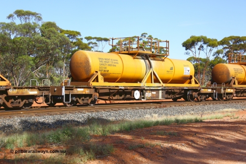 190108 1138
Binduli, AQHY 30054 with CSA 0132, originally built by the WAGR Midland Workshops in 1964/66 as a WF type flat waggon, then in 1997, following several recodes and modifications, was one of seventy five waggons converted to the WQH type to carry CSA sulphuric acid tanks between Hampton/Kalgoorlie and Perth/Kwinana. CSA 0132 was built by VCare Engineering, India for Access Petrotec & Mining Solutions.
Keywords: AQHY-type;AQHY30054;WAGR-Midland-WS;WF-type;WFM-type;WFDY-type;WFDF-type;RFDF-type;WQH-type;