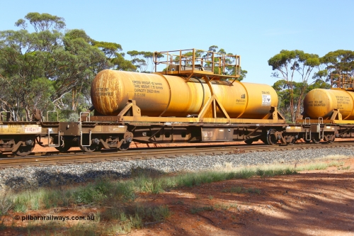 190108 1141
Binduli, AQHY 30031 with CSA 0107, originally built by the WAGR Midland Workshops in 1964/66 as a WF type flat waggon, then in 1997, following several recodes and modifications, was one of seventy five waggons converted to the WQH type to carry CSA sulphuric acid tanks between Hampton/Kalgoorlie and Perth/Kwinana. CSA 0107 was built by VCare Engineering, India for Access Petrotec & Mining Solutions.
Keywords: AQHY-type;AQHY30031;WAGR-Midland-WS;WF-type;WFW-type;WFDY-type;WFDF-type;RFDF-type;WQH-type;