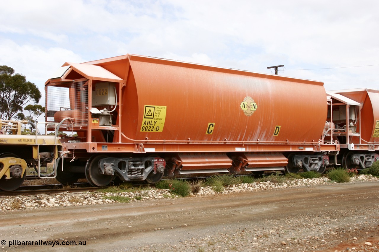051101 6419
Parkeston, AHLY 0022 one of sixty five AHBY type ballast hoppers built by EDI Rail at their Port Augusta Workshops for ARG in 2001-02 for the Darwin line construction, now in limestone quarry products service.
Keywords: AHLY-type;AHLY0022;EDI-Rail-Port-Augusta-WS;AHBY-type;