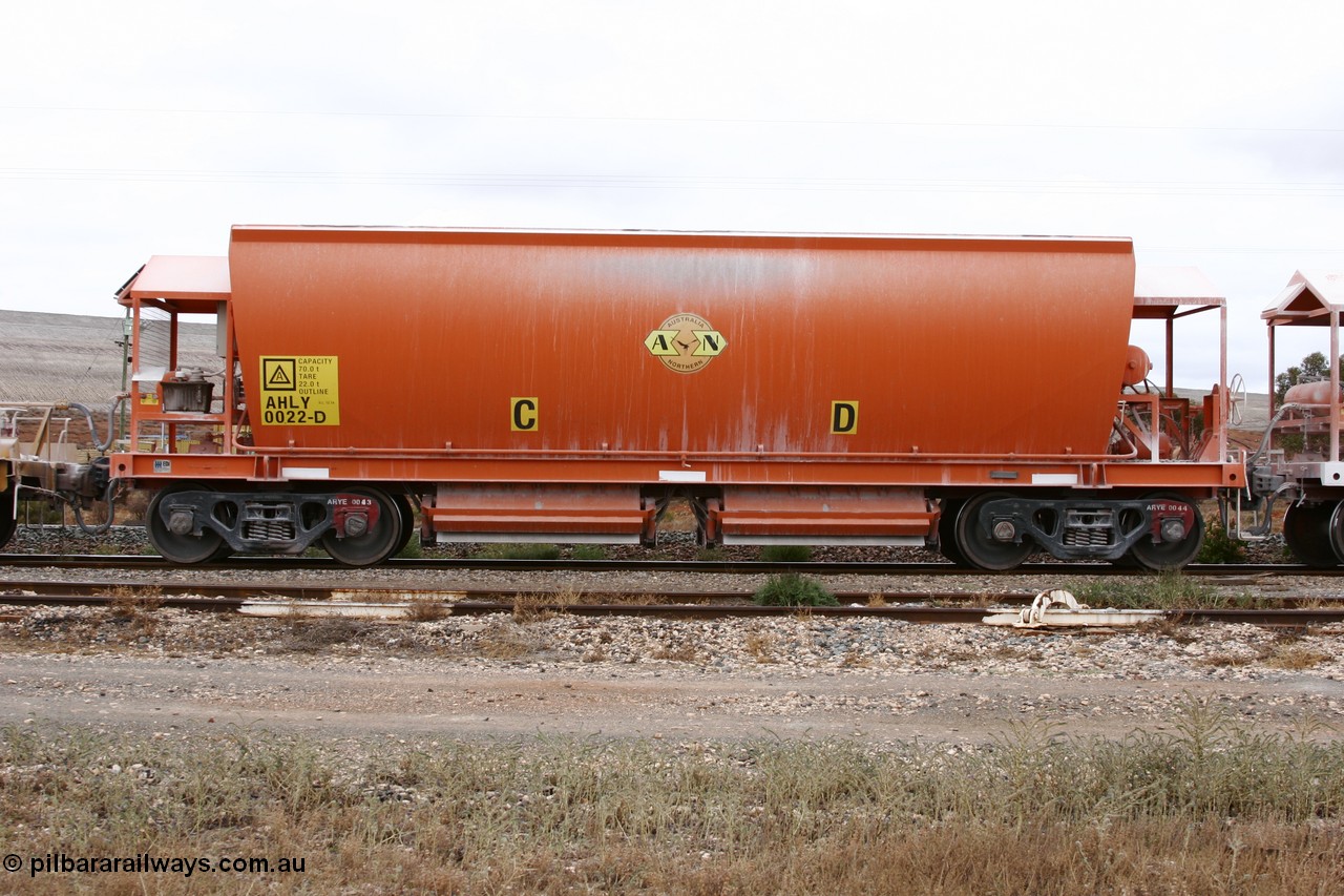 051101 6478
Parkeston, AHLY 0022 one of sixty five AHBY type ballast hoppers built by EDI Rail at their Port Augusta Workshops for ARG in 2001-02 for the Darwin line construction, now in limestone quarry products service.
Keywords: AHLY-type;AHLY0022;EDI-Rail-Port-Augusta-WS;AHBY-type;