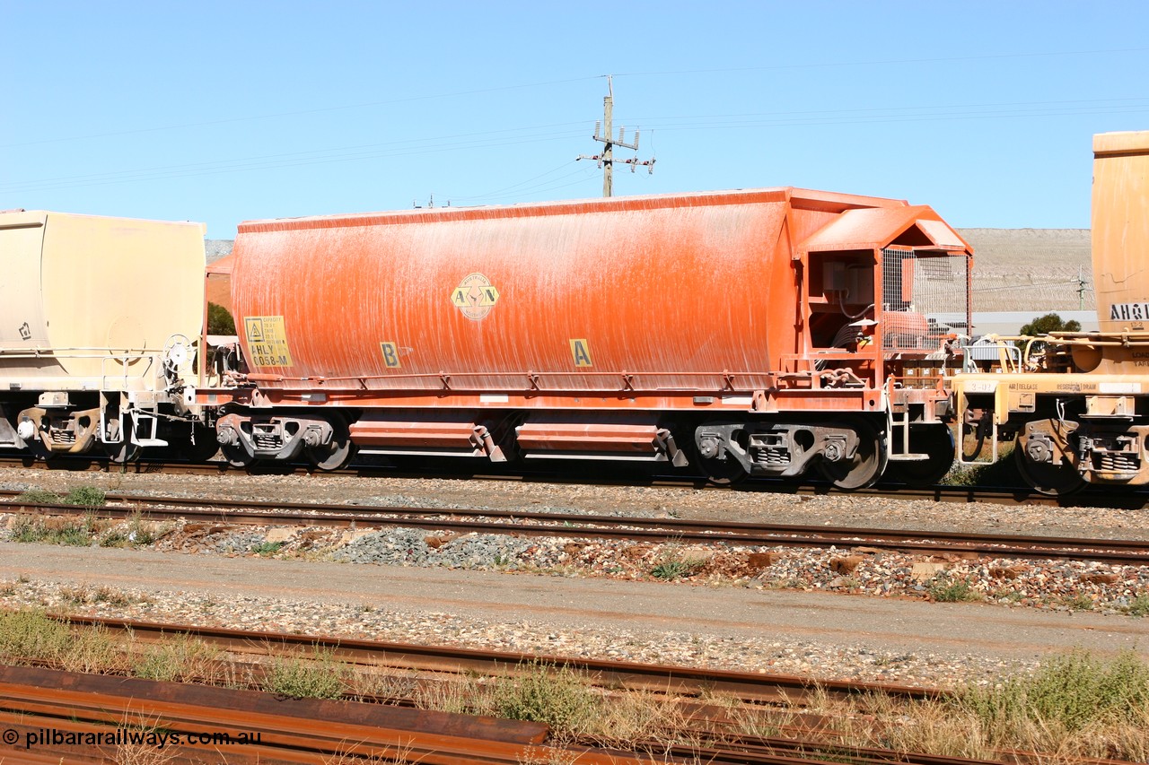 060530 4921
Parkeston, AHLY 0058 one of sixty five AHBY class ballast hoppers built by EDI Rail at their Port Augusta Workshops for ARG in 2001-02 for the Darwin line construction, now in limestone quarry products service.
Keywords: AHLY-type;AHLY0058;EDI-Rail-Port-Augusta-WS;AHBY-type;