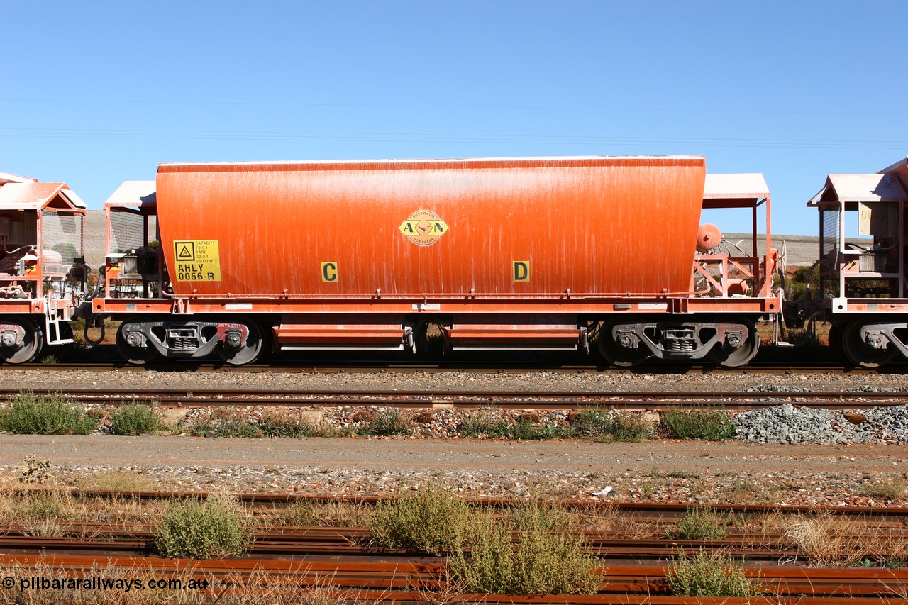 060530 4927
Parkeston, AHLY 0056 one of sixty five AHBY class ballast hoppers built by EDI Rail at their Port Augusta Workshops for ARG in 2001-02 for the Darwin line construction, now in limestone quarry products service.
Keywords: AHLY-type;AHLY0056;EDI-Rail-Port-Augusta-WS;AHBY-type;