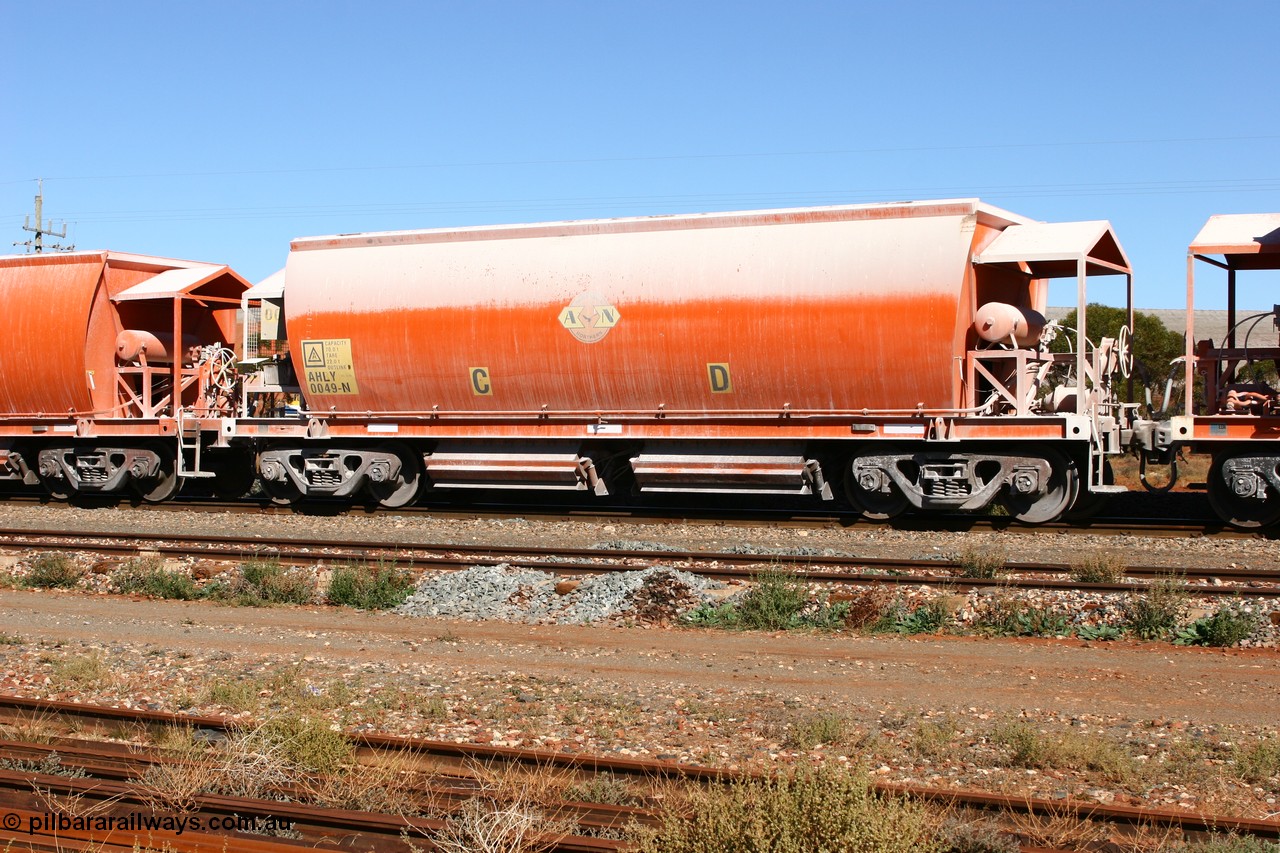 060530 4928
Parkeston, AHLY 0049 one of sixty five AHBY class ballast hoppers built by EDI Rail at their Port Augusta Workshops for ARG in 2001-02 for the Darwin line construction, now in limestone quarry products service.
Keywords: AHLY-type;AHLY0049;EDI-Rail-Port-Augusta-WS;AHBY-type;