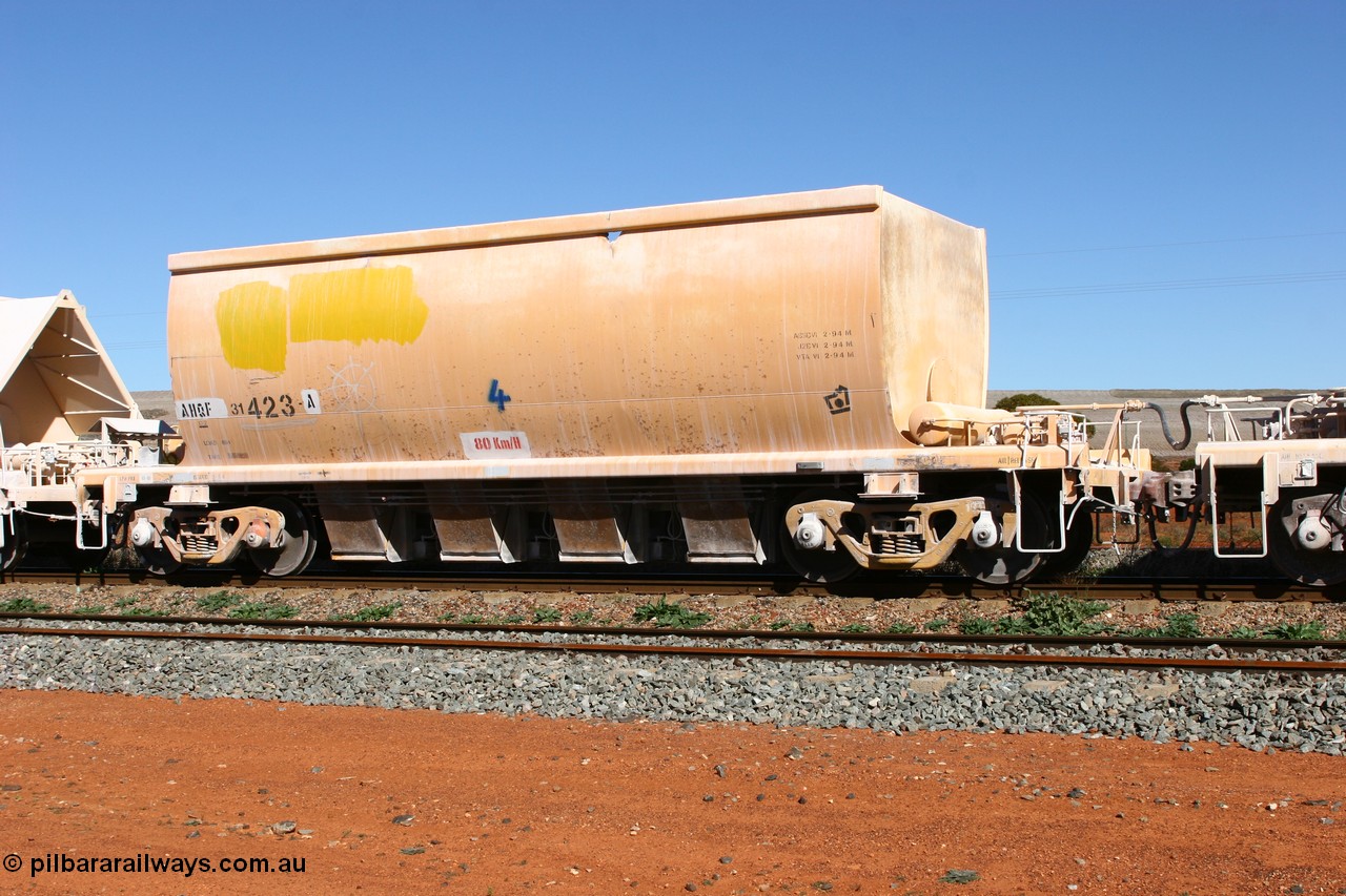 060530 4940
Parkeston, AHQF 31423 seen here in Loongana Limestone service, originally built by Goninan WA for Western Quarries as a batch of twenty coded WHA type in 1995. Purchased by Westrail in 1998.
Keywords: AHQF-type;AHQF31423;Goninan-WA;WHA-type;