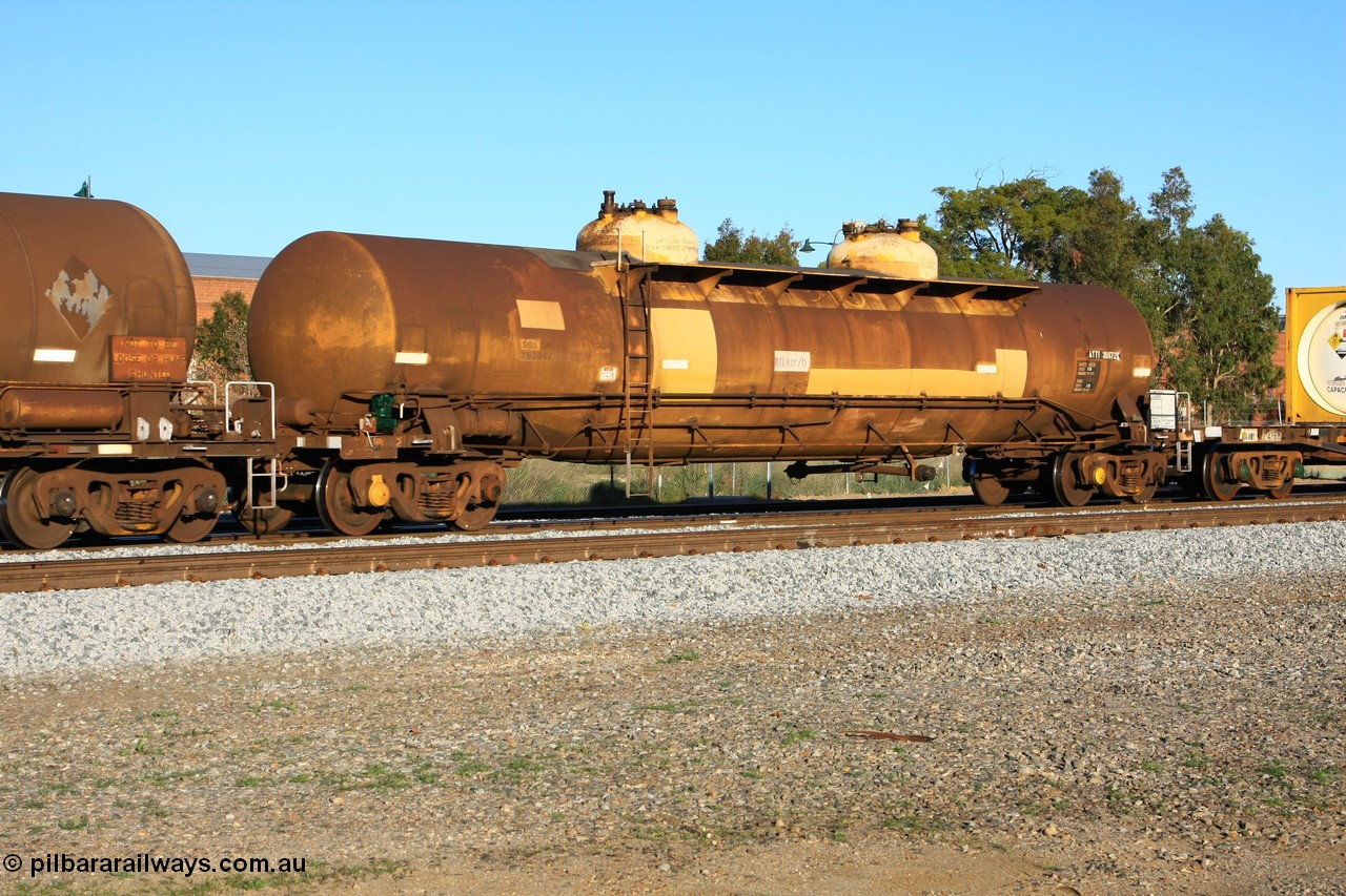 100609 09991
Midland, ATTY 30672 fuel tanker, one of five built by AE Goodwin NSW in 1970 as WST type, recoded to WSTY and then ATTY. 78600 litre capacity.
Keywords: ATTY-type;ATTY30672;AE-Goodwin;WST-type;WSTY-type;