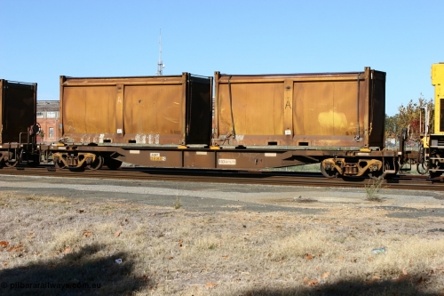 060603 5415
Midland, AQNY 32202 one of sixty two waggons built by Goninan WA in 1998 as WQN type for Murrin Murrin container traffic.
Keywords: AQNY-type;AQNY32202;Goninan-WA;WQN-type;