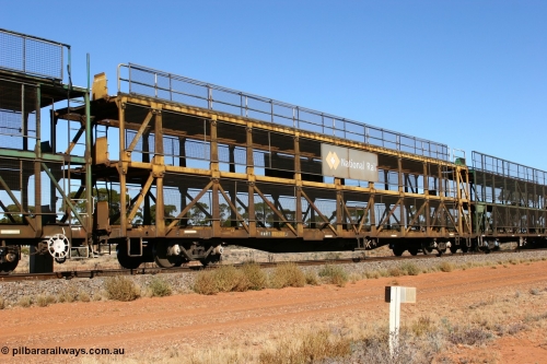 070530 9524
Parkeston, RMWY 34027 triple deck car carrying waggon, built by Comeng NSW in 1975 within the third batch of ten WMX type double deck car carrying waggons, re-coded to WMFX in 1979, converted to triple deck WMGF in 1989 then under National Rail leasing they became RMWY type.
Keywords: RMWY-type;RMWY34027;WAGR-Midland-WS;WMX-type;WMFX-type;WMGF-type;