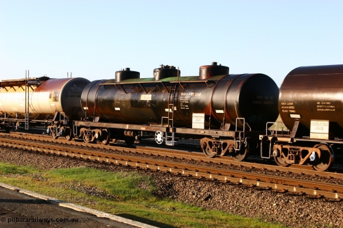 070609 0190
Midland, ATUY type tank waggon ATUY 619 with 44.5 kL capacity, originally built by Tulloch Ltd NSW for COR which became BP as COR 252 (NTAF), then going to SAR as TOD 1430, then to WA as WJU 619.
Keywords: ATUY-type;ATUY619;Tulloch-Ltd-NSW;COR-type;TOD-type;TOD1430;WJU-type;