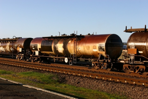 070609 0194
Midland, ATEY 4724 diesel fuel tank waggon in service for BP Oil, former NSW AMPOL NTAF tank, coded WTEY when arrived in WA.
Keywords: ATEY-type;ATEY4724;NTAF-type;WTEY-type;