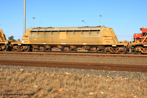 100601 8467
West Kalgoorlie, WN type pneumatic discharge nickel concentrate waggon WN 531, first of a further ten built by WAGR Midland Workshops as WN type in 1975 for WMC.
Keywords: WN-type;WN531;WAGR-Midland-WS;