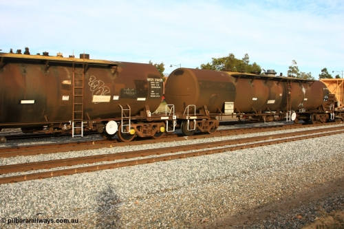 100611 0366
Midland, ATEY 7314 and ATEY 7312 fuel tank waggons, ex NSW and former NTAF in service for BP Oil, former AMPOL tank, coded WTEY when arrived in WA.
Keywords: ATEY-type;ATEY7314;ATEY7312;NTAF-type;WTEY-type;