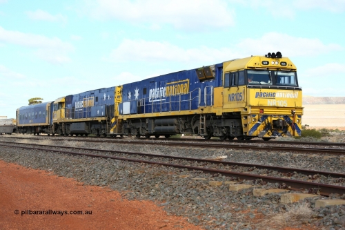 160522 2326
Parkeston, 7MP7 priority service train, the motive power of a pair of Goninan built GE model Cv40-9i NR class units NR 105 serial 7250-08/97-310 and NR 113 serial 7250-09/97-312 and crew accommodation coach BRS 222 all in Pacific National livery.
Keywords: NR-class;NR105;Goninan;GE;Cv40-9i;7250-08/97-310;