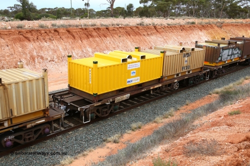 160524 4040
Binduli, Melbourne bound steel train service 3PM4, RKLY 20512 with two butter box containers RH139 with new lid RH307 and RH250. Originally built by EPT NSW in 1977-78 as an BDY type open waggon before being heavily modified by ANI Engineering in 1998. Also coded NODY, NCMY and RCMY prior to 1998.
Keywords: RKLY-type;RKLY20512;EPT-NSW;BDY-type;NODY-type;