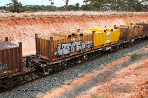 160524 4042
Binduli, Melbourne bound steel train service 3PM4, NQYY 20444 with two butter box containers RH296 and RH22, NQYY 20444 originally built by EPT NSW in 1977-78 as an BDY type open waggon, recoded to NODY after 1979, before being heavily modified by ANI Engineering in 1998 to the current guise.
Keywords: NQYY-type;NQYY20444;EPT-NSW;BDY-type;NODY-type;