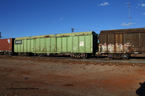 160528 8350
Parkeston, 5SP5 intermodal train, RLUY 18728 in Sadleirs traffic. One of one hundred and fifty built by Comeng NSW as the KLY type louvre vans in 1975/76. Transferred to National Rail in 1994 and recoded from NLKY / NLUY.
Keywords: RLUY-type;RLUY18728;Comeng-NSW;KLY-type;NLKY-type;