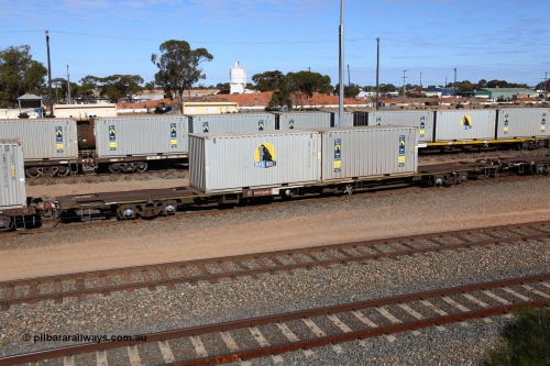 160531 9899
West Kalgoorlie, 1MP2 steel train, container waggon RQJW 21986 with two 20' Royal Wolf boxes RWMC 818010 and RWMC 815824.
Keywords: RQJW-type;RQJW21986;Mittagong-Engineering-NSW;JCW-type;NQJW-type;