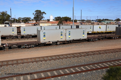 160531 9905
West Kalgoorlie, 1MP2 steel train, container waggon RQWW 22022, one of thirty two JCW type waggons built by Comeng NSW in 1973-74, loaded with two 20' Royal Wolf containers, RWMC 815948 and RWMC 815868.
Keywords: RQWW-type;RQWW22022;Comeng-NSW;JCW-type;NQJW-type;