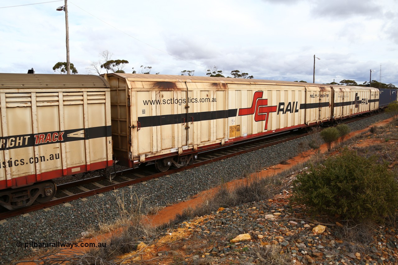 160526 5365
West Kalgoorlie, SCT train 3MP9 operating from Melbourne to Perth, PBGY type covered van PBGY 0091 Multi-Freighter, one of eighty units built by Gemco WA.
Keywords: PBGY-type;PBGY0091;Gemco-WA;