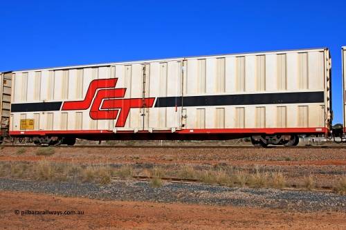 100603 8967
Parkeston, SCT train 3MP9, PBHY type covered van PBHY 0046 Greater Freighter, one of a second batch of thirty units built by Gemco WA in 2006/07 without the Greater Freighter signage.
Keywords: PBHY-type;PBHY0046;Gemco-WA;