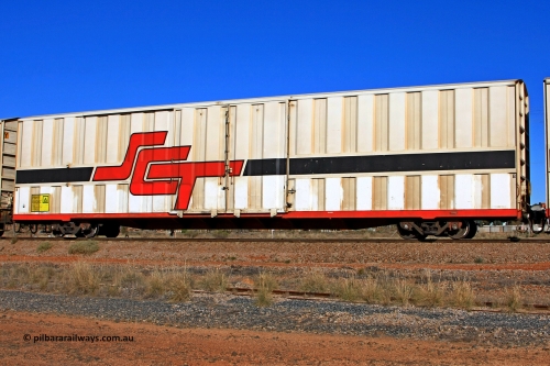 100603 8968
Parkeston, SCT train 3MP9, PBHY type covered van PBHY 0028 Greater Freighter, one of thirty five units built by Gemco WA in 2005 without the Greater Freighter signage.
Keywords: PBHY-type;PBHY0028;Gemco-WA;