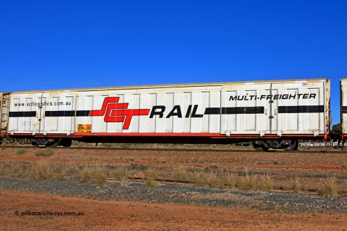 100603 8990
Parkeston, SCT train 3MP9, PBGY type covered van PBGY 0070 Multi-Freighter, one of eighty two waggons built by Queensland Rail Redbank Workshops in 2005.
Keywords: PBGY-type;PBGY0070;Qld-Rail-Redbank-WS;