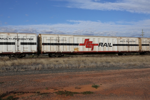130710 1030
Parkeston, SCT train 3PG1, PBGY type covered van PBGY 0101 Multi-Freighter, one of eighty units built by Gemco WA.
Keywords: PBGY-type;PBGY0101;Gemco-WA;