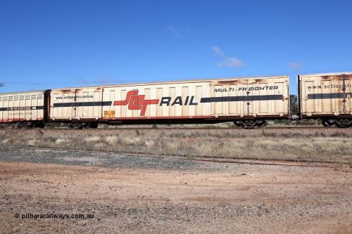 160522 2245
Parkeston, SCT train 6MP9 operating from Melbourne to Perth, PBGY type covered van PBGY 0086 Multi-Freighter, one of eighty units built by Gemco WA.
Keywords: PBGY-type;PBGY0086;Gemco-WA;