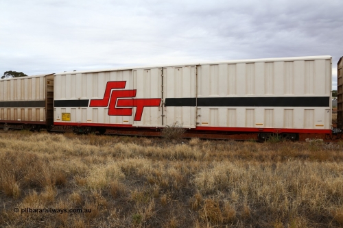 160524 3655
Kalgoorlie, SCT train 2PM9 operating from Perth to Melbourne, PBHY type covered van PBHY 0075 Greater Freighter, built by CSR Meishan Rolling Stock Co China in 2014.
Keywords: PBHY-type;PBHY0075;CSR-Meishan-China;