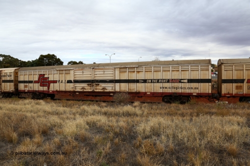 160524 3709
Kalgoorlie, SCT train 2PM9 operating from Perth to Melbourne, ABSY type ABSY 2479 covered van, originally built by Mechanical Handling Ltd SA in 1972 for Commonwealth Railways as VFX type recoded to ABFX and then RBFX before being converted by Gemco WA to ABSY type in 2004/05.
Keywords: ABSY-type;ABSY2479;Mechanical-Handling-Ltd-SA;VFX-type;ABFY-type;