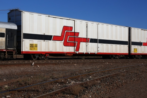 160530 9094
Parkeston, SCT train 1PM9 operates mostly empty from Perth to Melbourne, PBHY type covered van PBHY 0028 Greater Freighter, one of thirty five units built by Gemco WA in 2005 without the Greater Freighter signage.
Keywords: PBHY-type;PBHY0028;Gemco-WA;