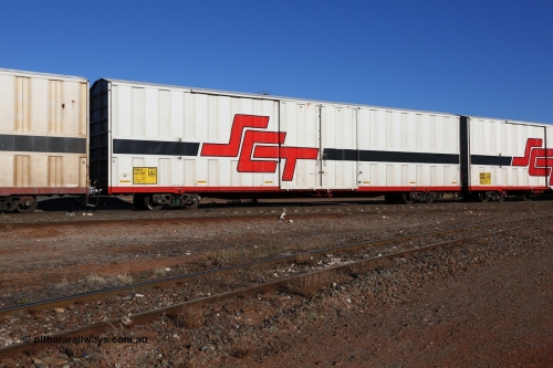 160530 9104
Parkeston, SCT train 1PM9 operates mostly empty from Perth to Melbourne, PBHY type covered van PBHY 0075 Greater Freighter, built by CSR Meishan Rolling Stock Co China in 2014.
Keywords: PBHY-type;PBHY0075;CSR-Meishan-China;