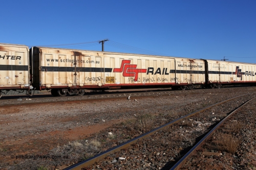 160530 9233
Parkeston, SCT train 7GP1 which operates from Parkes NSW (Goobang Junction) to Perth, PBGY type covered van PBGY 0024 Multi-Freighter, one of eighty two waggons built by Queensland Rail Redbank Workshops in 2005.
Keywords: PBGY-type;PBGY0024;Qld-Rail-Redbank-WS;