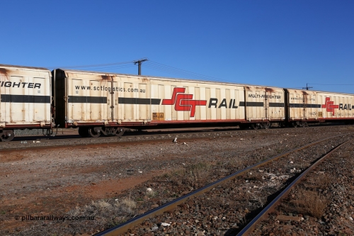160530 9234
Parkeston, SCT train 7GP1 which operates from Parkes NSW (Goobang Junction) to Perth, PBGY type covered van PBGY 0065 Multi-Freighter, one of eighty two waggons built by Queensland Rail Redbank Workshops in 2005.
Keywords: PBGY-type;PBGY0065;Qld-Rail-Redbank-WS;
