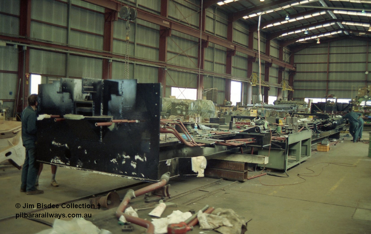 22331
Bassendean, Goninan inside workshops, CM40-8M frames being modified. July 20 1991.
Jim Bisdee photo.
