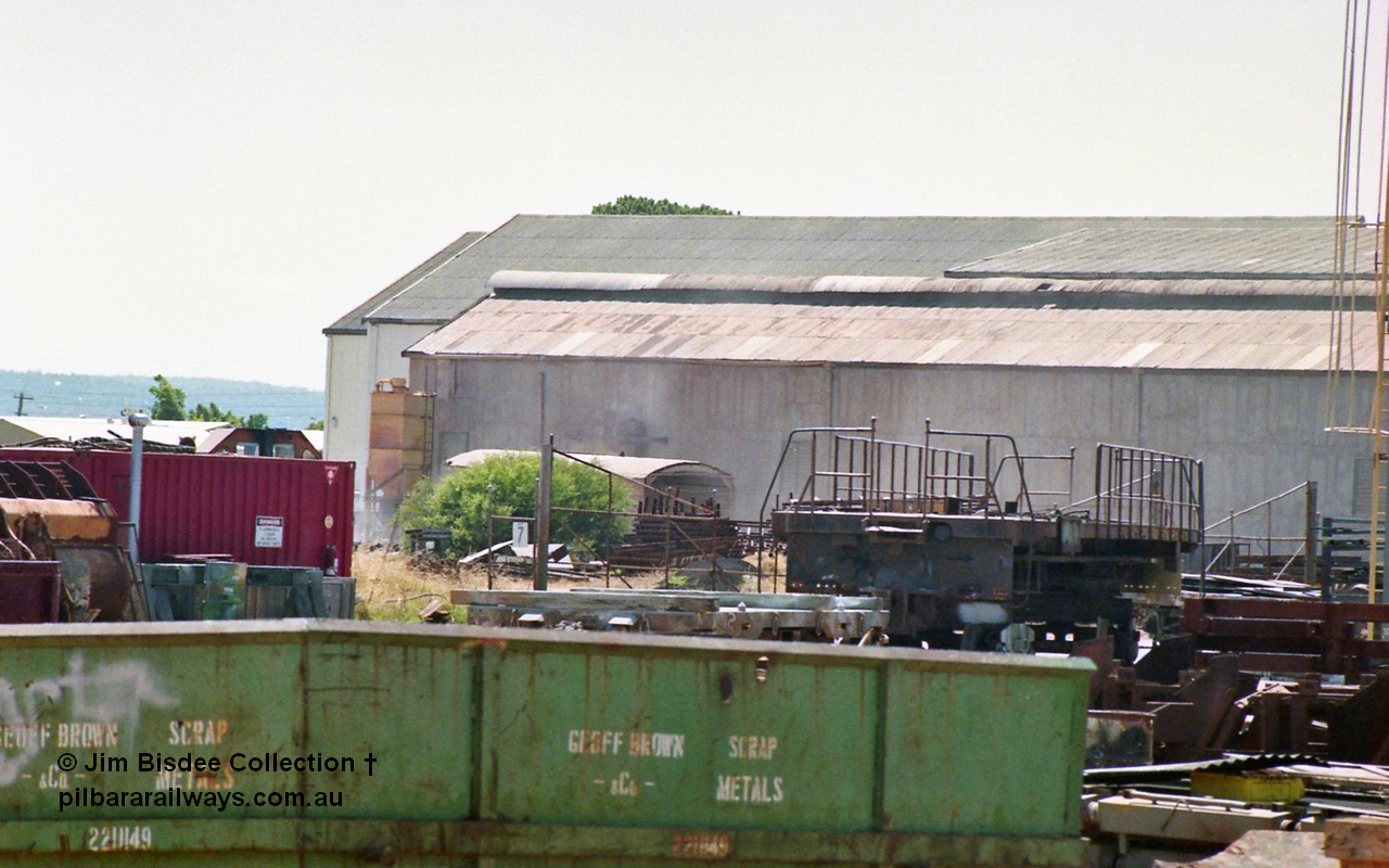 23733
Bassendean, Goninan workshops, a stripped back ALCo locomotive frame under re-construction which will become a GE CM40-8M. January 1993.
Jim Bisdee photo.
