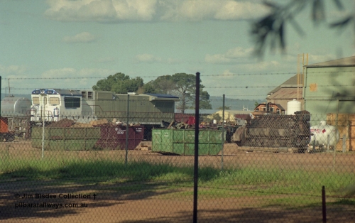 16944
Bassendean, Goninan GE CM40-8M rebuild unit for BHP Iron Ore 5653 'Chiba' serial 8412-10 / 93-144 sits out the back with the shunt loco for company and ALCo 251 engine is in the foreground.
Jim Bisdee photo.
Keywords: 5653;Goninan;GE;CM40-8M;8412-10/93-144;rebuild;AE-Goodwin;ALCo;M636C;5484;G6061-5;
