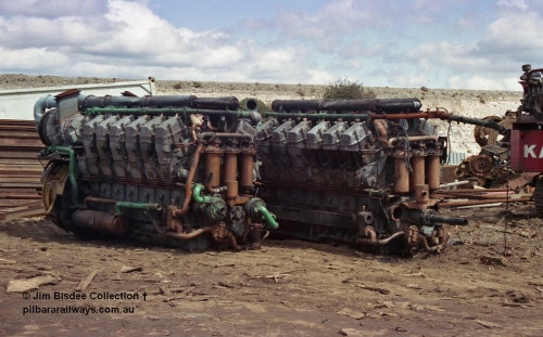22709
Bassendean, Goninan workshops, ALCo 251 diesel engines, these are believed to have been exported to Mexico.
Jim Bisdee photo.
Keywords: ALCo;251;