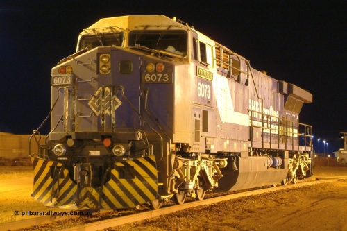 040817 010702r
Nelson Point, Wheel Lathe, BHP GE AC6000 unit 6073 'Fortescue' serial 51065 wait collection following a wheel turn. 17th August 2004.
Keywords: 6073;GE;AC6000CW;51065;