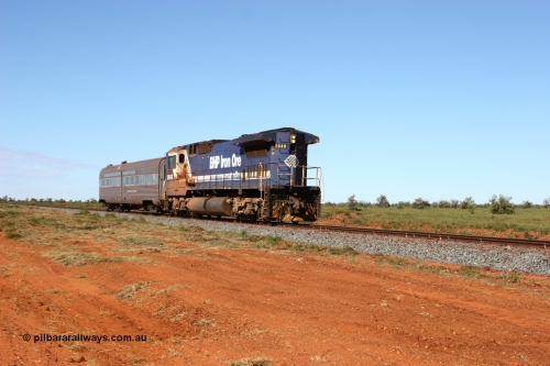 050625 3779
De Grey at the 54 km on the GML sees BHP Goninan GE rebuilt model CM40-8M unit 5648 'Kwangyang Bay' serial 8412-06 / 93-139 long end leading the Sundowner on its way back to Hedland 25th June 2005.
Keywords: 5648;Goninan;GE;CM40-8M;8412-06/93-139;rebuild;AE-Goodwin;ALCo;M636C;5477;G6047-9;